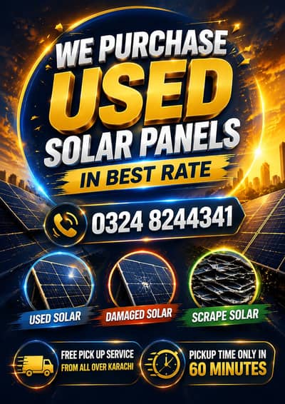Used Solar Panles ,Inverter , Batteries All Home Items Buyer Karachi