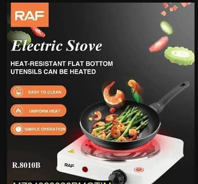 Electric Stove 1000V Stainless Steel White Compact