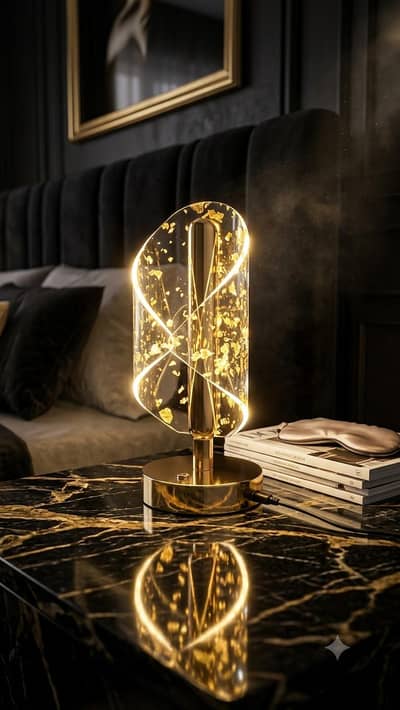 Designer Gold Foil Touch Lamp - Premium Look for Room Decor