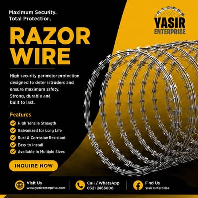Razor wire for sale / Chain link / Barbed & weld mesh / Hesco bag