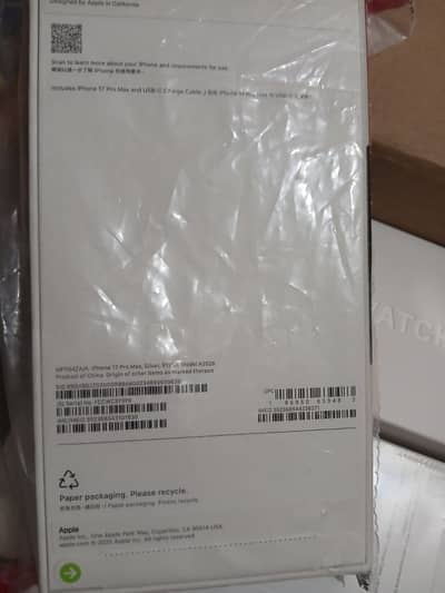 Apple iPhone 17 Pro Max, 512GB, Silver, 1 Physical Nano and 1 eSIM