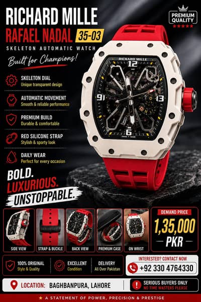 Richard Mille RM Skeleton Automatic Watch | Premium Luxury Men's Watch