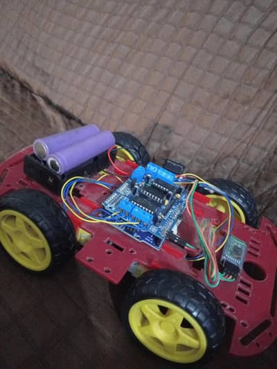 handmade 4 by 4 car control from mobile app