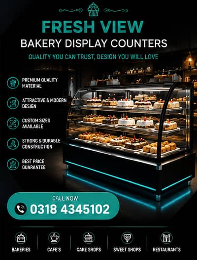 Bakery Display Counter, Cookies & Brownies, Cakes & Cupcakes