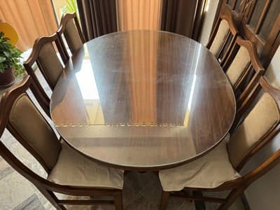 6-Seater Solid Wood Dining Table for Sale