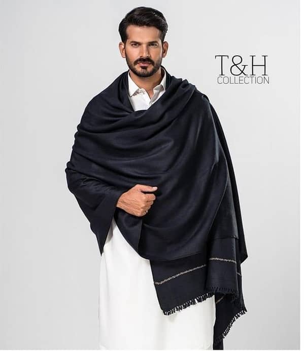 Mens Shawl, Winter Shawl For Men, Black Shawl For Men
