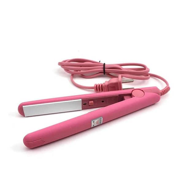 Portable USB-Rechargeable Mini Hair Straightener with Ceramic Plates for Travel and Quick Touch-Ups