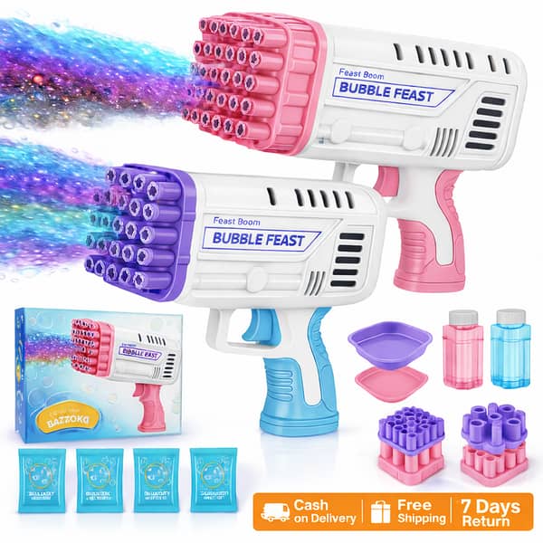 Electric Bazooka Bubble Gun Machine for Kids – 36-Hole Automatic Bubble Maker (Zaib Mega Collections). .