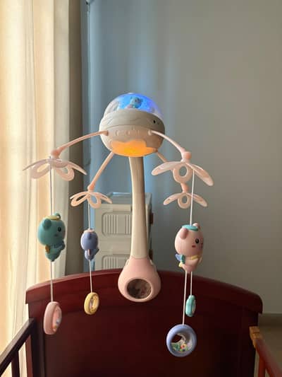 Baby Cot Hanging with Music, Projection and Night Light