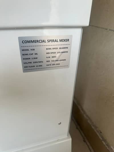 Imported 30 Litre Spiral Dough Mixer | 12–15 KG Capacity | Commercial