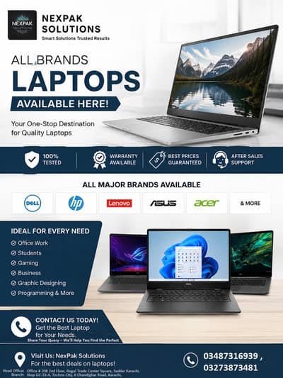 Laptops for Sale | Dell/HP/Lenovo/ASUS/ Acer | Best Prices in Karachi