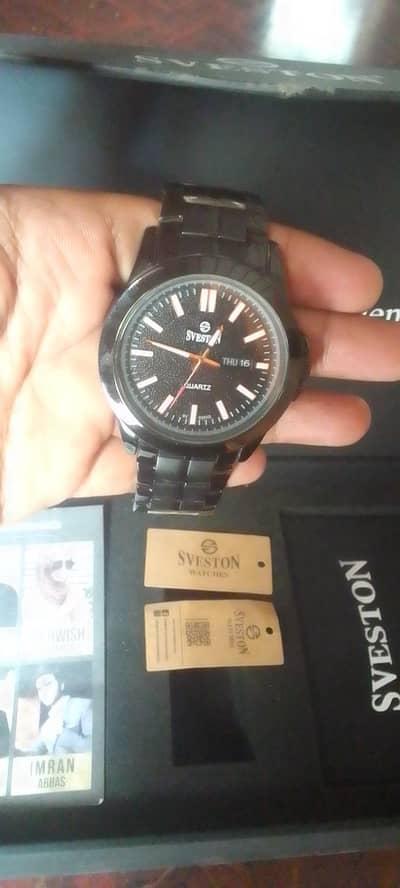 Urgent Sale Sveston Original Mens Black watch _Box Pack_Quartz.