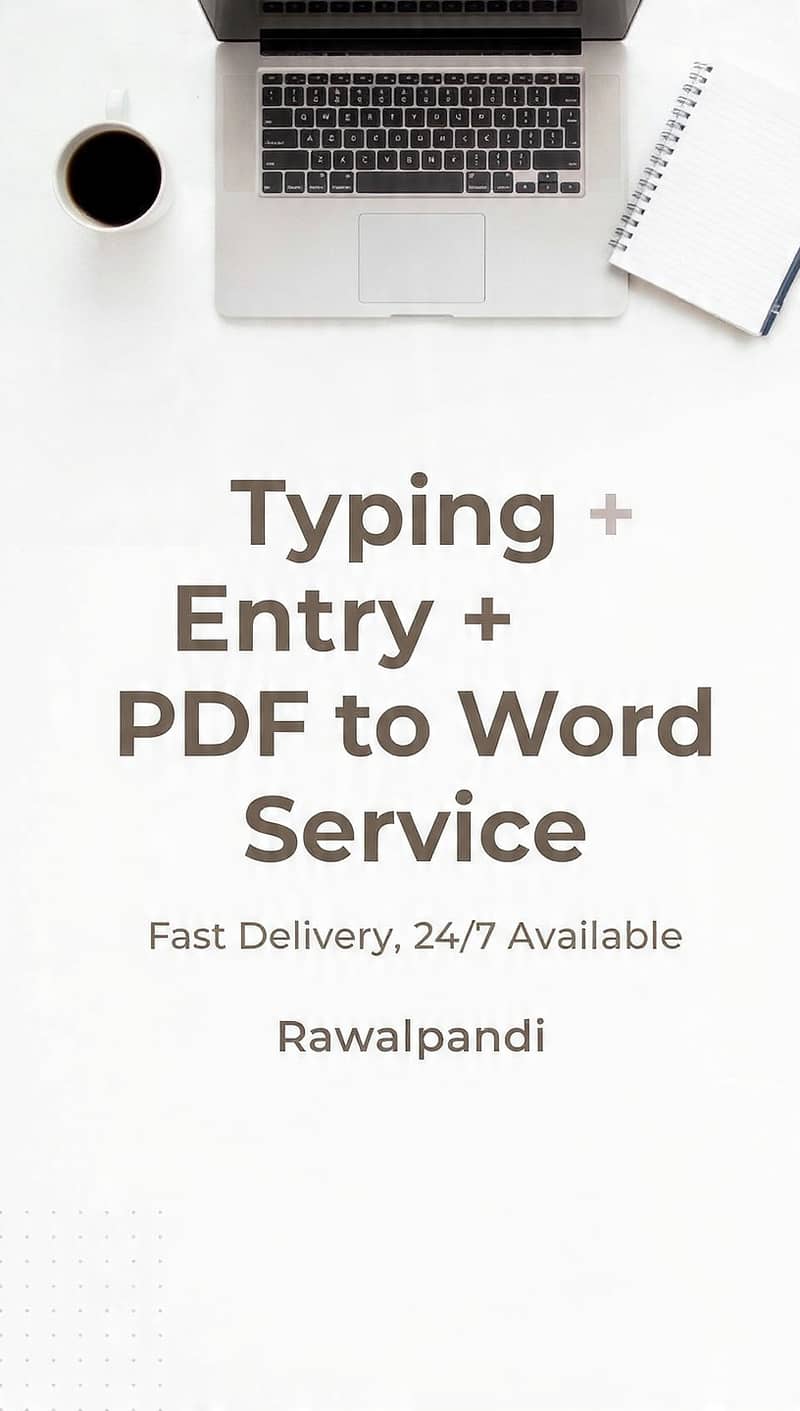 Online Typing + Data Entry + Assignment - 24/7 Available 0