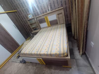 queen size bed and one side table available