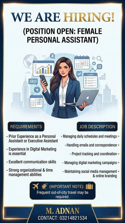 Assistan Manager Required