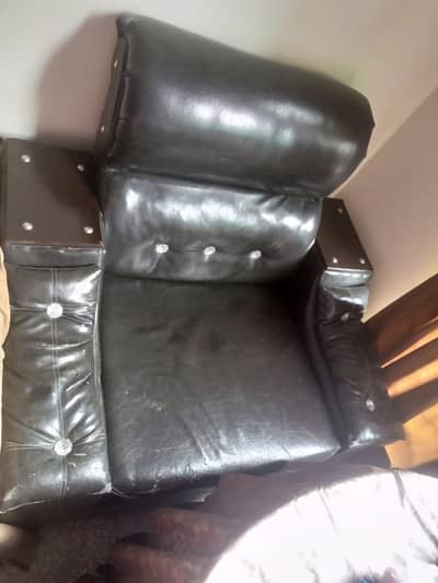 Black rexine sofa set