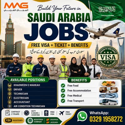 Vacancy in Saudi Arabia Company for Pakistanies, Urgent Jobs in Saudia