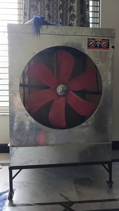 large size lahori air cooler with stand + 4 hard plastic ice bottle