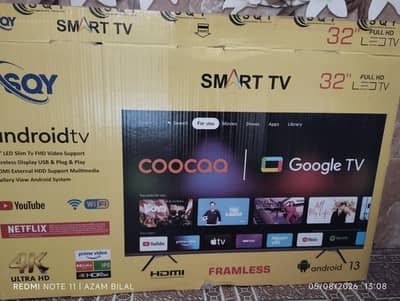 32" Frameless Smart LED TV, Like New | WiFi, Bluetooth, Miracast