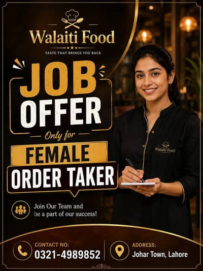 walati food family restaurant  female Order Taker