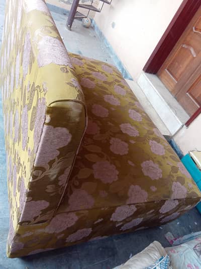 *ROYAL MUSTARD FLORAL SOFA BED*