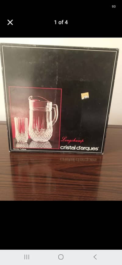CRYSTAL SET, Longchamp crystal glasses and jug, beverage set