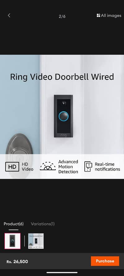 Original Ring Video Doorbell Wired + Chime