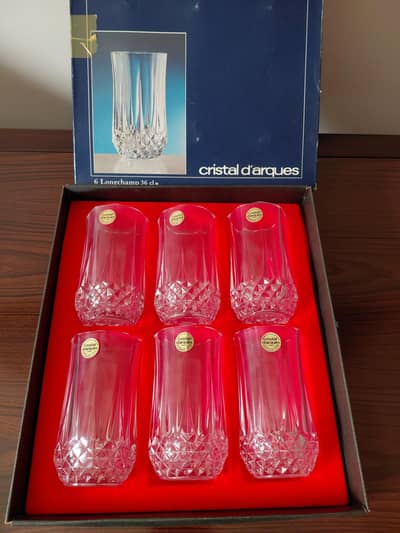 Crystal glasses, set of 6 crystal glasses, longchamp