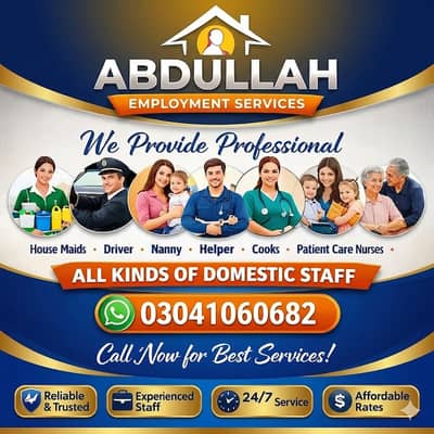 babysitting office boy maids patient care domestic staff available