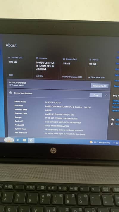 HP laptop ProBook core i5 4th generation
