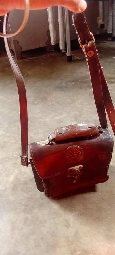 Vintage Brown Leather Mini Satchel Bag - Crossbody