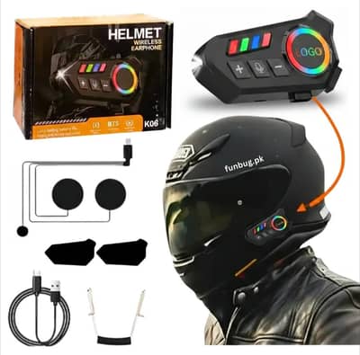 Helmet Wireless Earphone K06A – Bluetooth Helmet Intercom Headset
