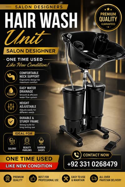 Salon Designer Hair Wash Unit | One Time Used | Like New Condition