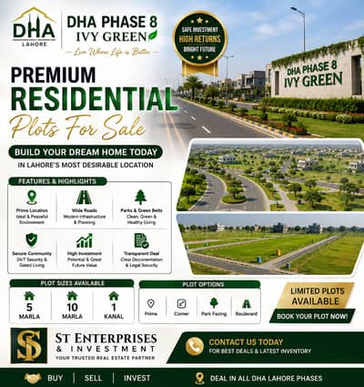 Own a Premium Plot in DHA Phase 8 IVY Green | Prime Residential Location | High Return Investment