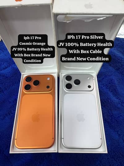 Apple iPhone 17 Pro Orange & Silver Both JV Slighty Used With Box