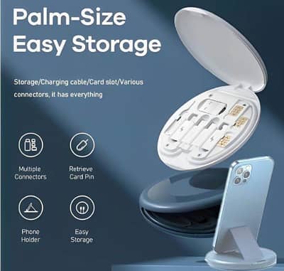 6-in-1 Wireless Charger & Card Holder Black