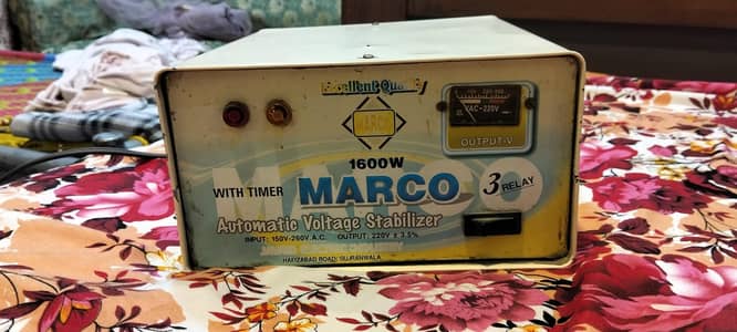 Stabilizer Marco  1600watt fully automatic 3 Relay