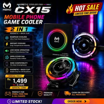 MEMO CX15 Magnetic Mobile Phone Cooler RGB Gaming Cooling Fan