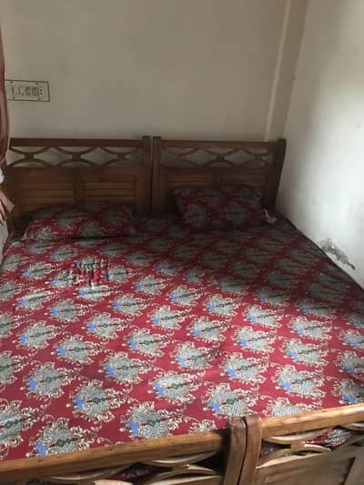 Single Bed Pair 6x3 Wooden Bed