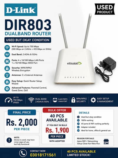 D-Link dir 803 dual band router 30 PCs available for sale