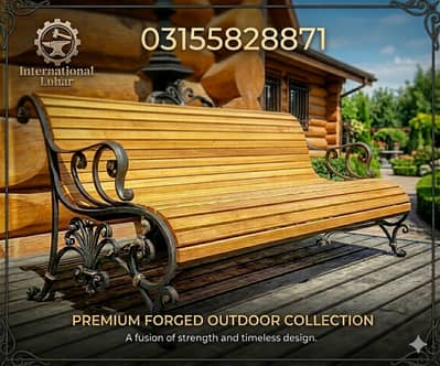 Benches-Outdoor garden benches-Oak wood garden benches-Iron benches