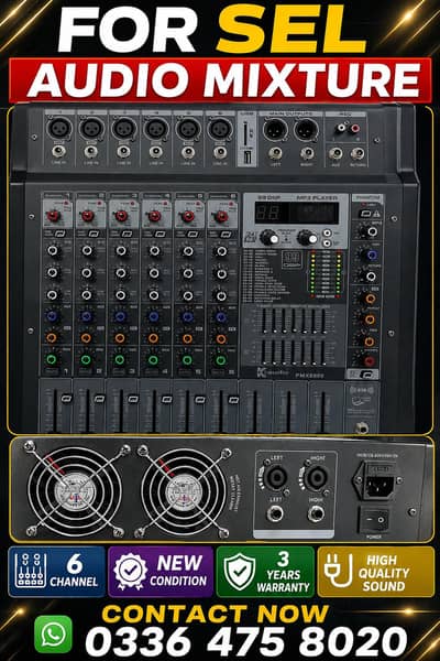 K Audio 6 Channel Mixer Pin Pack with Warranty
