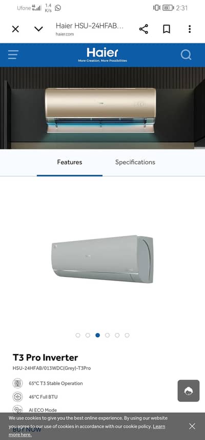 im sell haier ac 2 ton Haire T3 pro HSU-24HFAB - T3PRO