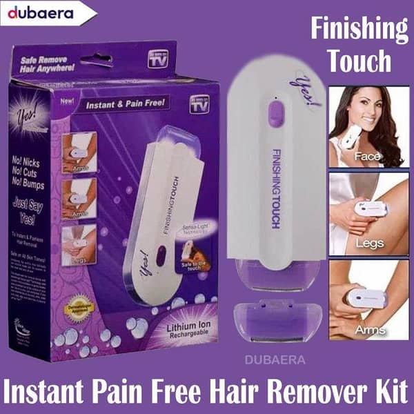 Finishing Touch Electric Hair Remover – Painless & Rechargeable Portable Finishing Touch Epilator – Instant Smooth Skin