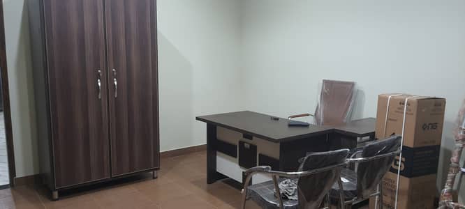 Modern Office Executive Desk with Attached Side Rack – Dual Tone