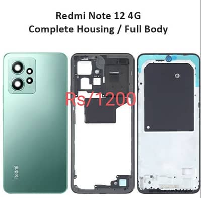 Redme note 12 separe parts body , battery, flex camera charging strep