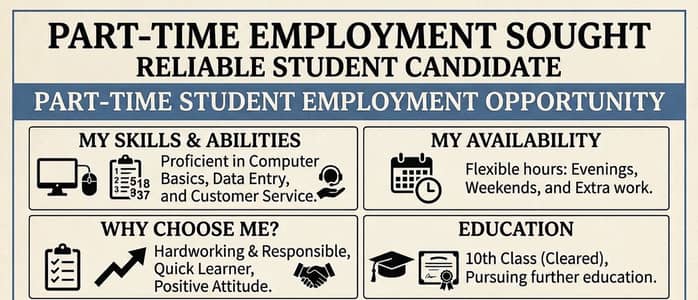Part-Time Student Staff Available
