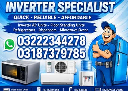 Ac repair AC service DC invter card repair water dispenser repair gsa