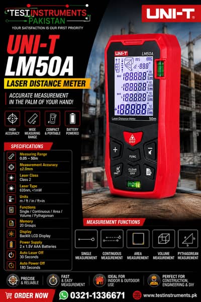 UNI-T LM50A Laser Distance Meter in Pakistan