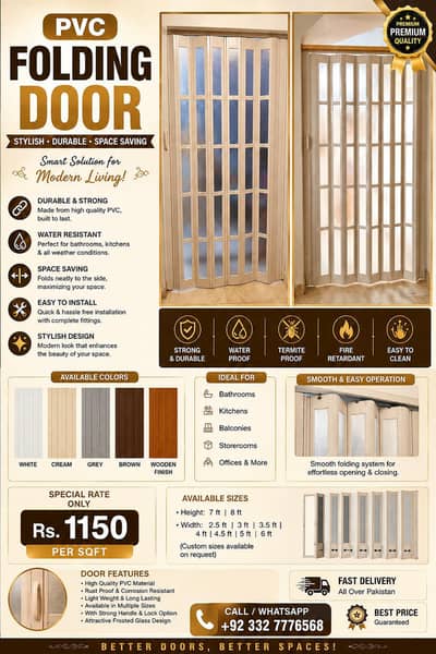 pvc folding door